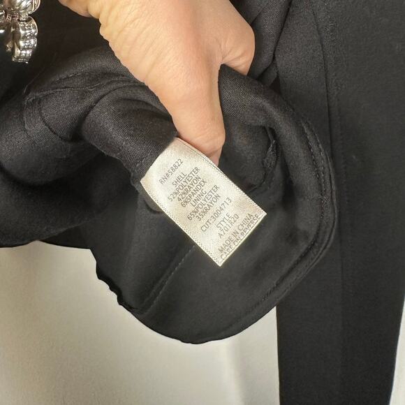 Max Studio London Black Scuba Short Moto Zip Up Jacket Women's Small - Picture 7 of 8